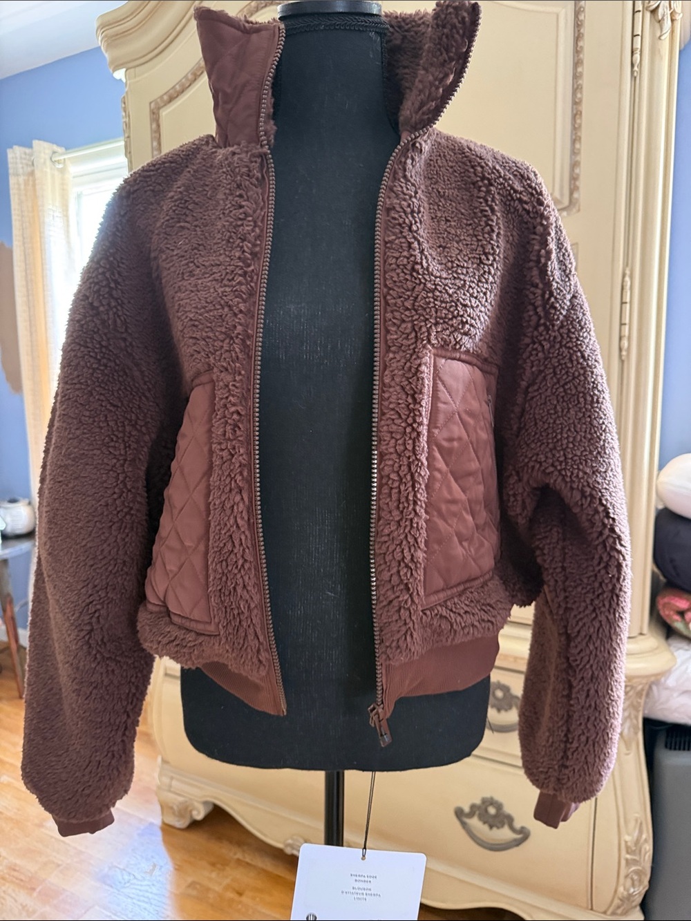ALO Yoga Brown Teddy Sherpa Zip Jacket